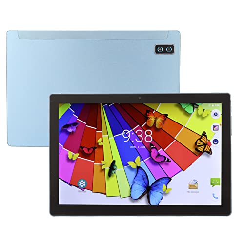 Naroote 10.1in Tablet, Blue 2.0 GHz Octa Core Gaming Tablet for Office (US Plug)