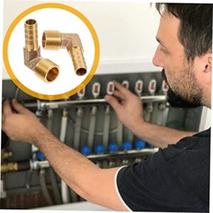 VILLCASE 2pcs 90 Valve Connector Gas Fitting Connector Hose Fittings Brass Pagoda Fitting Joint Water Filter Elbow Connect Elbow Quick Connect Water Fittings Copper