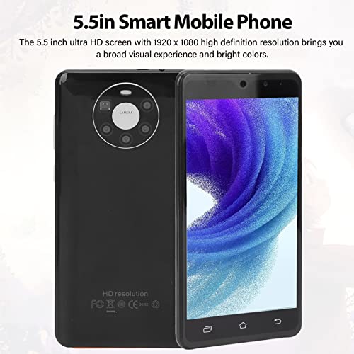 5.5in Mobile Phone, HD Display Smartphone 5MP Front 8MP Rear 100‑240V 1920x1080 Resolution for Daily Use (US Plug)