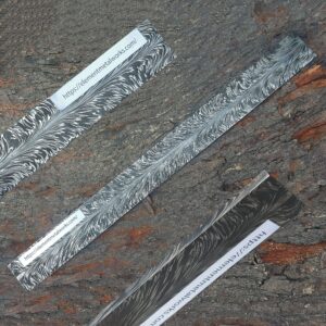 Element Metal Works DAMASCUS STEEL CUSTOM HAND MADE FEATHER PATTERN BLANK BILLET 20" FOR KNIFE MAKING