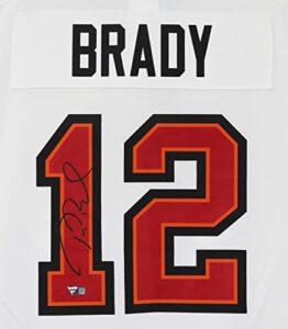 tom brady tampa bay buccaneers signed autographed white #12 jersey fanatics certification