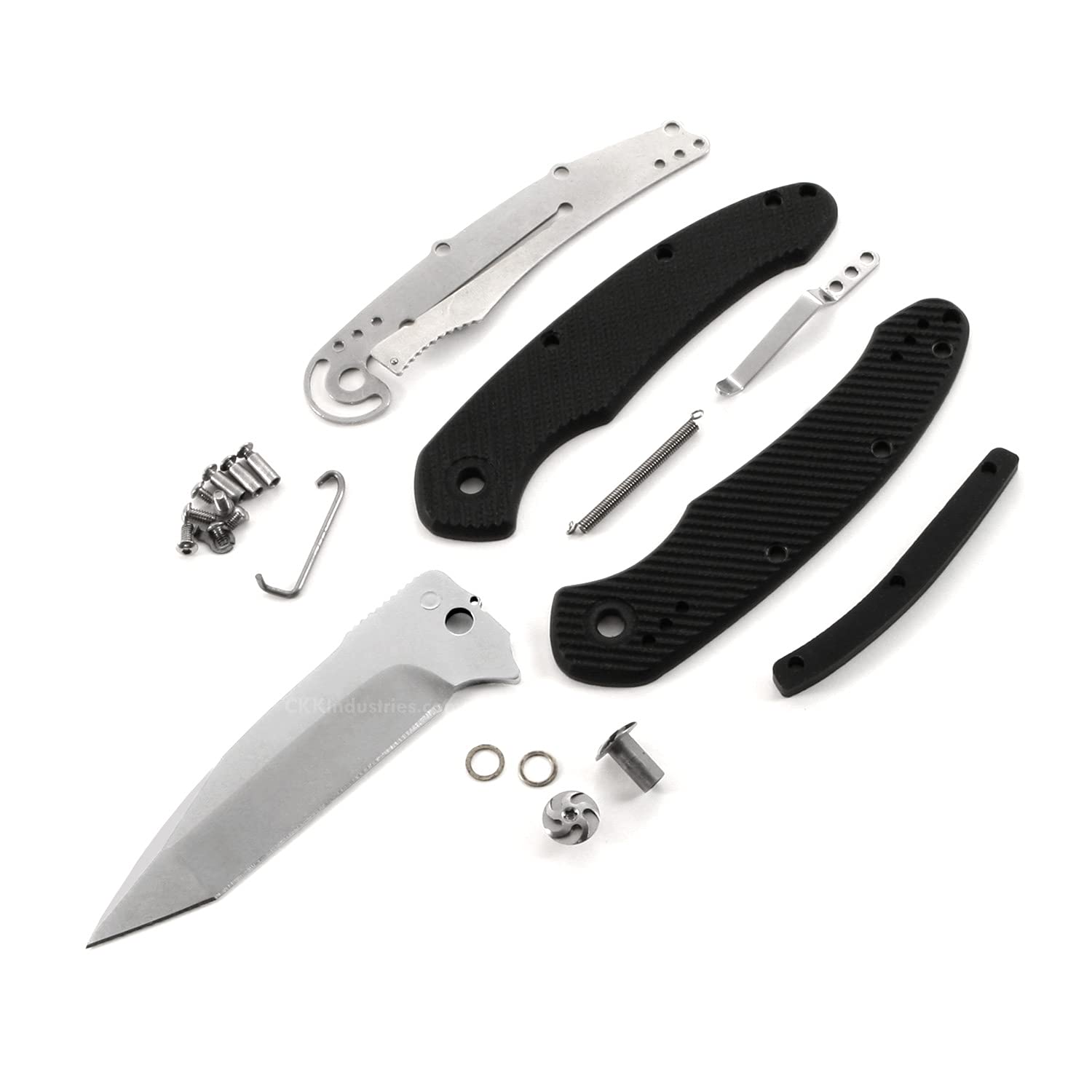 EZSMITH Folding Knife Kit - (Assisted Opening) - Modern Tanto Blade - (Parts Kit) - (w/Black G10) - (3D Textured Handles) - (Gift Boxed)