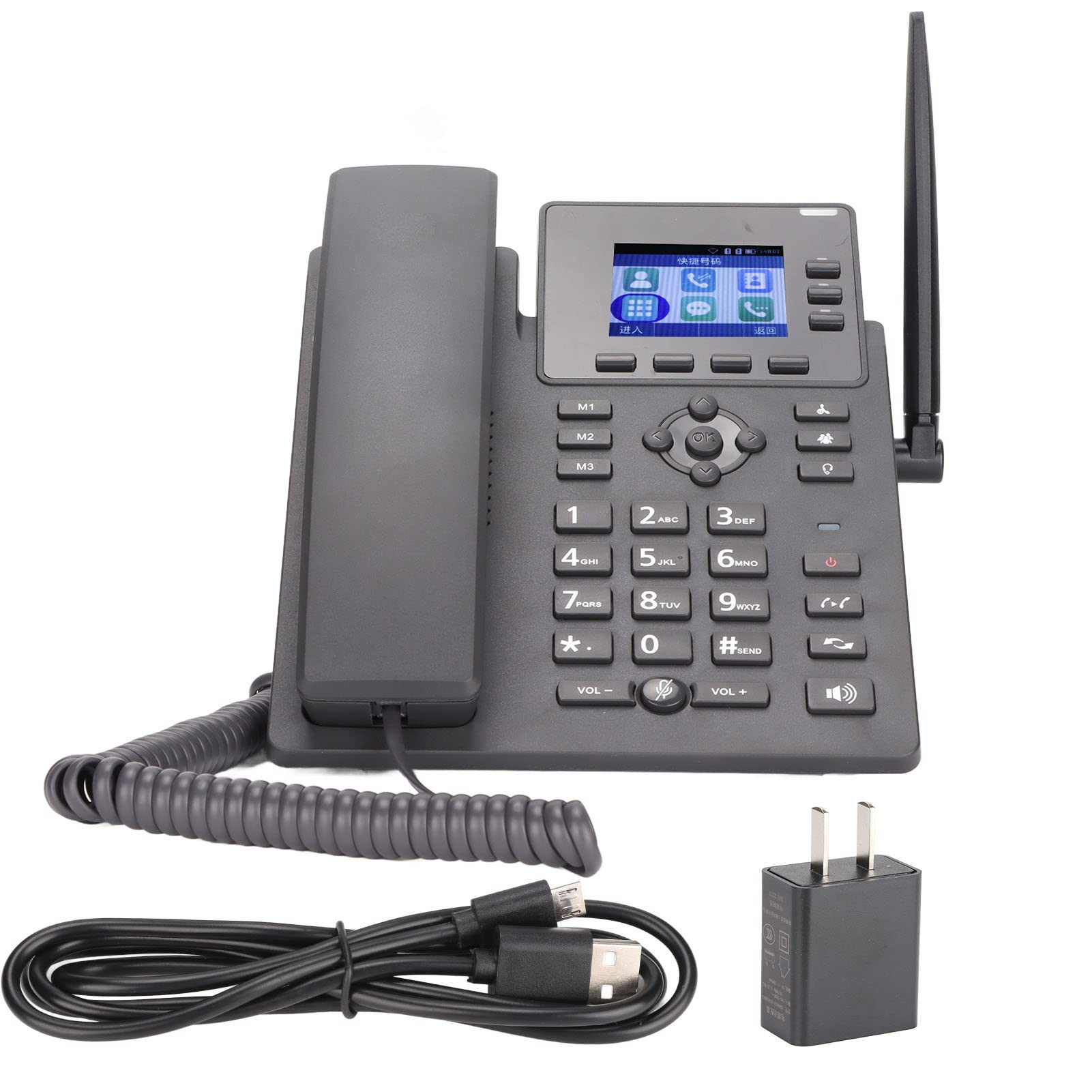 SIP Phone, 4G WiFi VOIP Phone 3 Lines 100-240V Speed Dial for Business Office (US Plug)