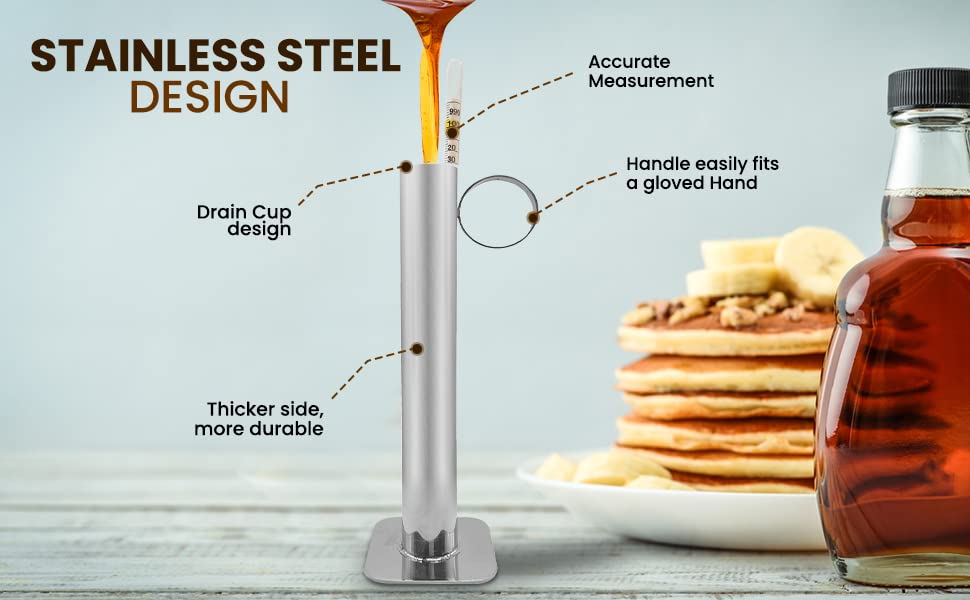 Tap My Trees Maple Syrup Hydrometer - Tap My Trees Sap Hydrometer Test Cup Kit -Maple Sugaring Equipment - Stainless Steel Hydrometer Test Jar - Maple Sugaring Starter Kit - Maple Syrup Taps