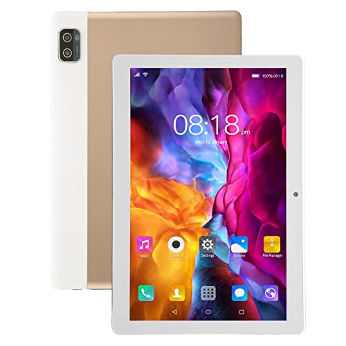 RTLR 10.1in Tablet 6GB 128GB Gold MT6592 10 Cores Calling Tablet for Gaming (US Plug)