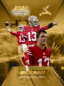 2022 brock purdy novelty football card depicting his rookie year with the san francisco 49ers - (unbranded, custom made novelty art card)