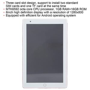 Yoidesu 8in Tablet PC, MTK6592 HD Tablet Octa Core Dual SIM Dual Standby Three SIM Slot for (Rose Gold)