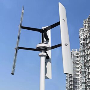 800W 48V Wind Turbine Generator VAWT 3 Blades Vertical Axis Wind Turbine Kit 2m/s Low Wind Speed Starting Wind Power Generator with MPPT Charge Controller for Off Grid System to Charge Battery