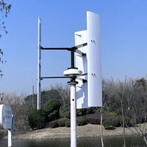 800W 48V Wind Turbine Generator VAWT 3 Blades Vertical Axis Wind Turbine Kit 2m/s Low Wind Speed Starting Wind Power Generator with MPPT Charge Controller for Off Grid System to Charge Battery