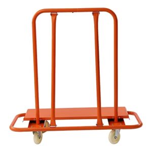 drywall sheet cart, heavy duty panel dolly cart with 4 swivel wheels, handling wall panel, sheetrock sheet panel service cart, wood panel, rolling dolly for garage, home, warehouse (orange, 780 lbs)