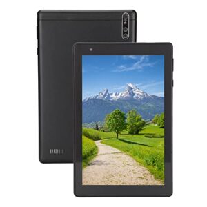 Yoidesu 8 Inch Tablet, Kids Tablet 4GB 64GB RAM Dual SIM Dual Standby 8000mAh Battery, WiFi Tablet 1920x1080 Dual Camera MTK6592 Processor 10‑240V (Black)