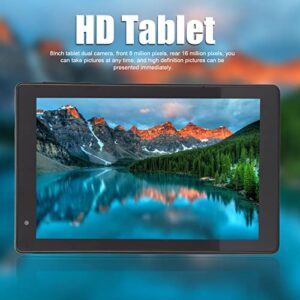 Yoidesu 8 Inch Tablet, Kids Tablet 4GB 64GB RAM Dual SIM Dual Standby 8000mAh Battery, WiFi Tablet 1920x1080 Dual Camera MTK6592 Processor 10‑240V (Black)