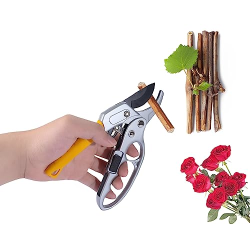 Holyfire Garden Shears, Pruning Shears for Gardening, Garden Clippers for Trimming Rose, Floral, Tree, Yellow-1Pc
