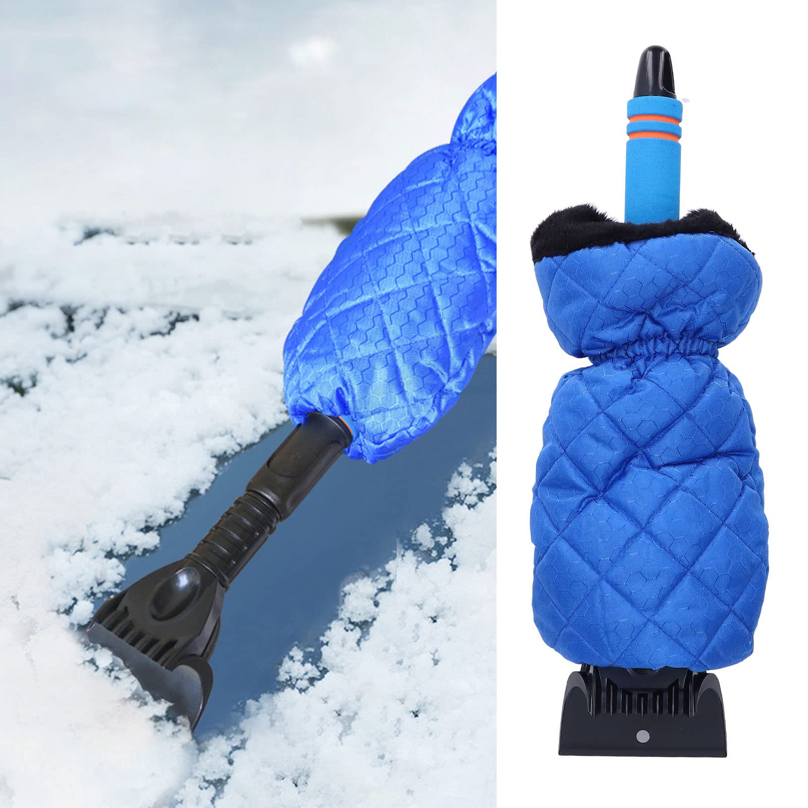 plplaaoo Snow Shovel, Snow Scraper for Car,Windshield Scraper for Ice and Snow,Portable Retractable Ice Scraper,Multifunctional Snow Car Scraper with Warm Sleeve for Winter, Snow Scraper for car I