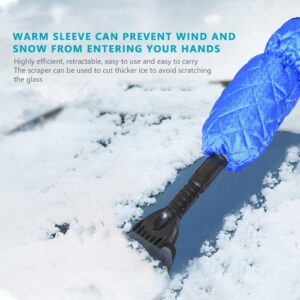 plplaaoo Snow Shovel, Snow Scraper for Car,Windshield Scraper for Ice and Snow,Portable Retractable Ice Scraper,Multifunctional Snow Car Scraper with Warm Sleeve for Winter, Snow Scraper for car I