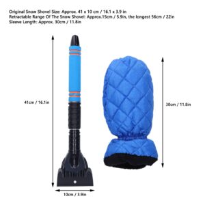 plplaaoo Snow Shovel, Snow Scraper for Car,Windshield Scraper for Ice and Snow,Portable Retractable Ice Scraper,Multifunctional Snow Car Scraper with Warm Sleeve for Winter, Snow Scraper for car I