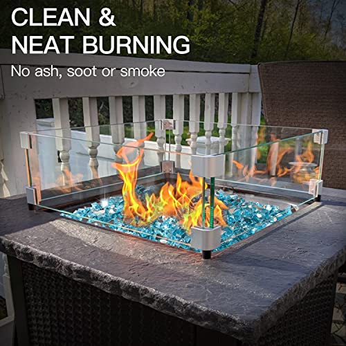 Apromise 1/2 inch Fire Glass - Cobalt Blue and Caribbean Blue Fire Pit Glass | 20lbs