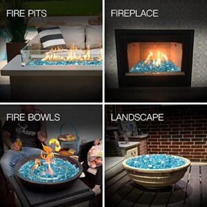 Apromise 1/2 inch Fire Glass - Cobalt Blue and Caribbean Blue Fire Pit Glass | 20lbs