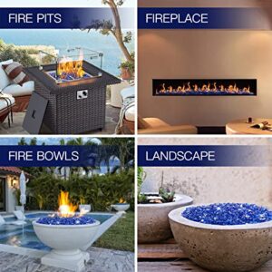 Apromise 1/2 inch Fire Glass - Cobalt Blue and Caribbean Blue Fire Pit Glass | 20lbs