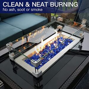 Apromise 1/2 inch Fire Glass - Cobalt Blue and Caribbean Blue Fire Pit Glass | 20lbs