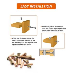 Crib Screws Hardware Replacement Kit - 16 Set Baby Bed Frame Bolts,Barrel Nuts&Wooden Dowel Pins Set - M6x16/40/60/80 mm Hex Drive Socket Cap Screws Nuts for Beds Headboards Chairs Furniture