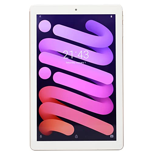 Naroote Tablet, Call Support 10 Inch IPS Screen 10 Inch Tablet Gold Octa Core Processor 4G RAM 256G ROM for Travel (US Plug)