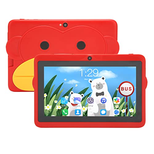 Yoidesu 7in Tablet, Kids Tablet 5G WiFi Dual Band 2GB 32GB 8 Cores CPU for 10, Dual Camera Single Speaker Tablet with Stand 100‑240V (US Plug)