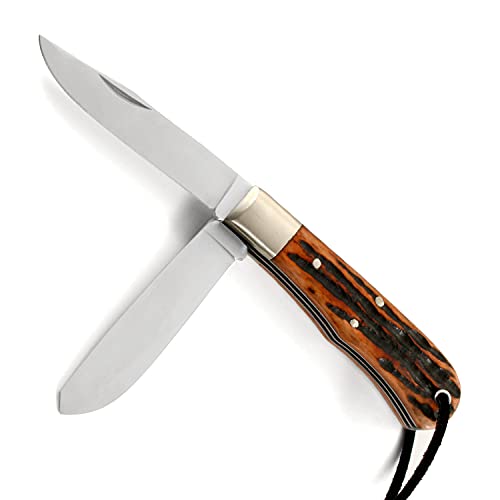 EZSMITH Knife Making Kit - Bearclaw Trapper - DIY Folding Knife Series - (Parts Kit) - (No Handles) - (Gift Boxed) - (USA Design) - (by KnifeKits)