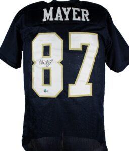 michael mayer autographed blue college style jersey-beckett w hologram black