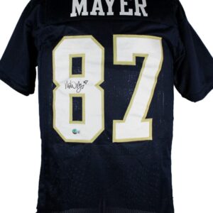 Michael Mayer Autographed Blue College Style Jersey-Beckett W Hologram Black