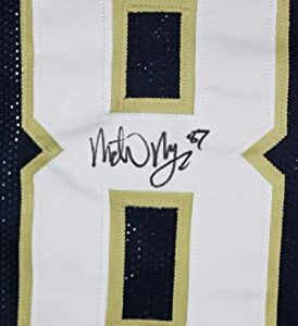 Michael Mayer Autographed Blue College Style Jersey-Beckett W Hologram Black