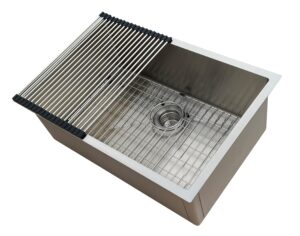 22"x18.5"x10" high-end 22 inch undermount stainless steel kitchen sink. full accessory set. xl single bowl deep basin. 16 gauge thick.