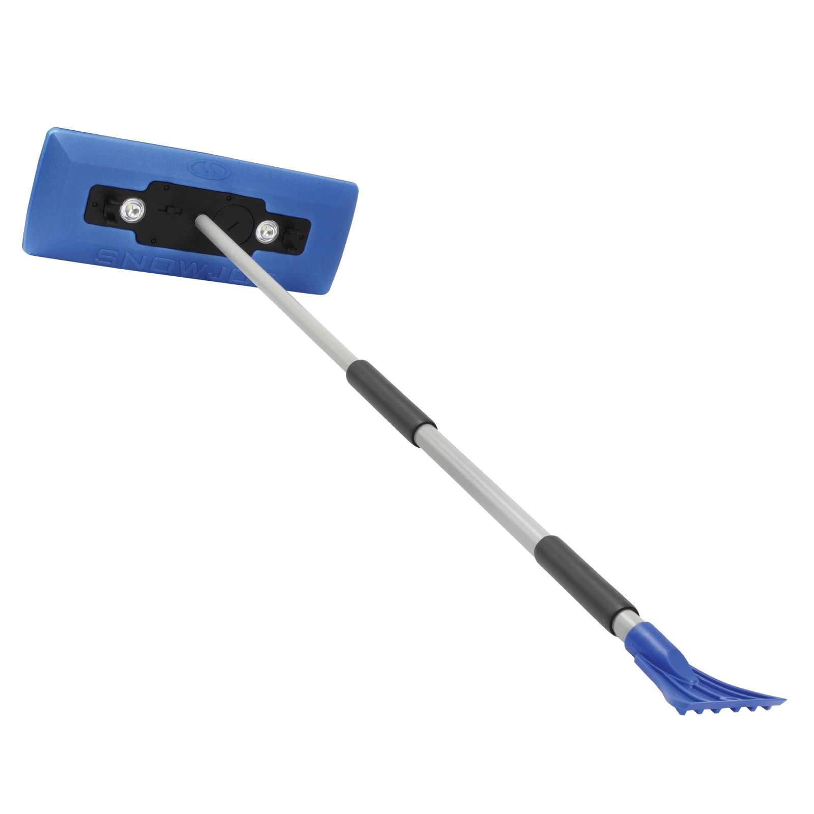 Snow Joe SJBLZD-LED 4-in-1 Telescoping Snow Broom + Ice Scraper (18-Inch) and Mallory 518 16" SnoWEEvel Snow Brush