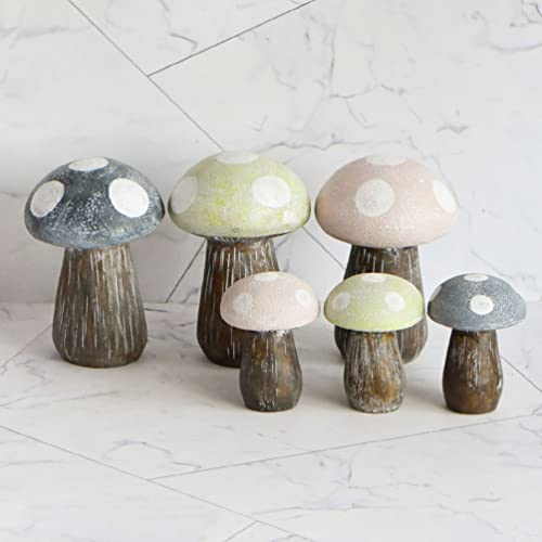 ABOOFAN Artificial Plants 2pcs Tiny Mushrooms Mini Mushroom Miniature Figurines Artificial Mushroom Statue Resin Mushroom Model for Landscape Plant Pot Bonsai Craft Home Decor