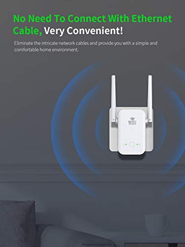WiFi Range Extender Signal Booster up to 4000sq.ft and 30 Devices, Internet Extender Booster, WiFi Repeater Amplifier with Ethernet Port,2 Antennas 360° Full Coverage