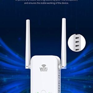 WiFi Range Extender Signal Booster up to 4000sq.ft and 30 Devices, Internet Extender Booster, WiFi Repeater Amplifier with Ethernet Port,2 Antennas 360° Full Coverage