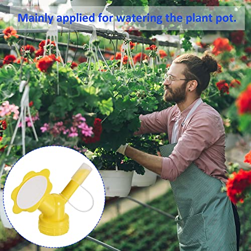 M METERXITY 4 Pack Bottle Watering Sprinkler - Plant Potted Watering Portable Spout Nozzles Heads Converter, Apply to Garden (90x65mm, Blue Yellow Gray Beige)