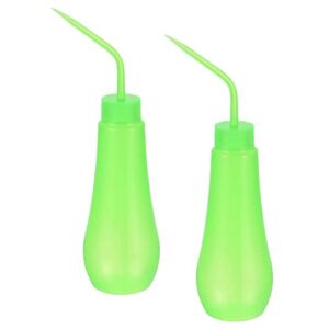m meterxity 2 pack squeeze bottle - plant watering wash bottles bent tip mouth plastic, apply to indoor/outdoor/garden (250ml green)