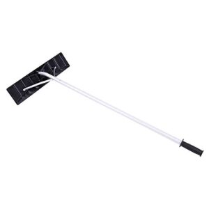 aluminum roof rake snow remover with 5-20ft extendable snow shovel roof rake with 25" x 6" poly blade adjustable telescoping handle for clearing roof vehicle snow leaves debris (ship from us) (type1)