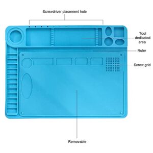 BEEYNG Lab Microscope Accessories 480x360mm Heat Insulation Working Mat with Ruler, Detachable Soldering Station for Motherboard Phone Computer Repairing