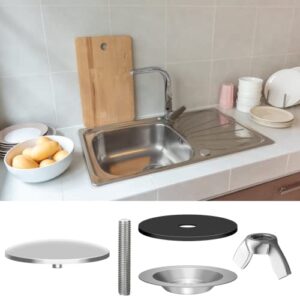KIBBEH 2 Pcs Sink Hole Cover for Kitchen Stainless Steel Faucet Hole Cover,Sink Plug Stopper Kitchen,Blanking Metal Plug(Silver)…