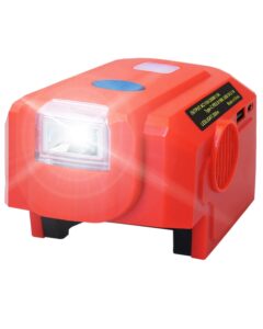 200w power inverter generator fit for milwaukee m18 18v battery, dc 18v to ac 110v-120v portable power station with usb type c fast charging and led light usb charger adapter