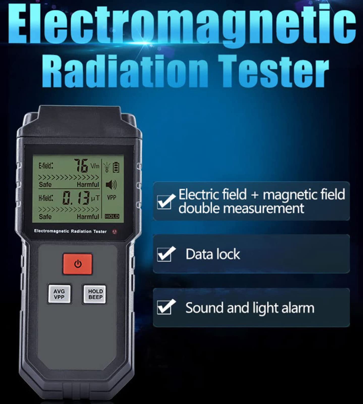 Geiger Counter,EMF Meters Reader Ghost Hunting,Digital Handheld EMF Detector Electromagnetic Field Radiation Detector