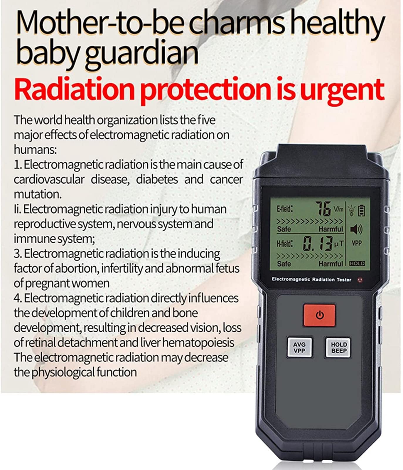 Geiger Counter,EMF Meters Reader Ghost Hunting,Digital Handheld EMF Detector Electromagnetic Field Radiation Detector