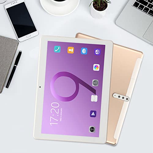 Yoidesu 10 Inch Tablet, Tablet PC 3GB RAM 32GB ROM 2.0GHz Octa Core CPU, 5G WiFi Gold Tablet IPS Display 3 Card Slots 6000mAh 100‑240V