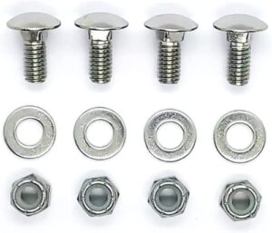 4pk 710-0451 712-04063 replacement stainless steel skid shoe bolts carriage bolts nuts and washers kit for mtd cub cadet snow blower (5/16-18) 3/4" 784-5580