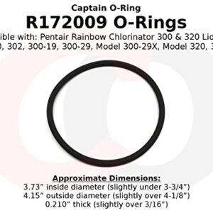 Captain O-Ring – Replacement R172009 O-Rings for Pentair Rainbow Chlorinator 300 & 320 Lid, Chlorine Resistant (2 Pack)