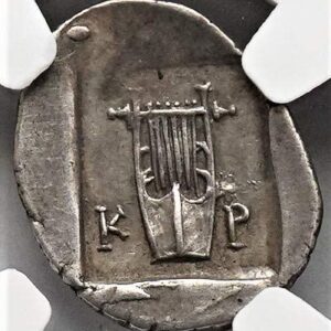 TR 48-20 BC Ancient Lyre Lycian League Authenticated Silver Coin Hemidrachm Very Fine NGC