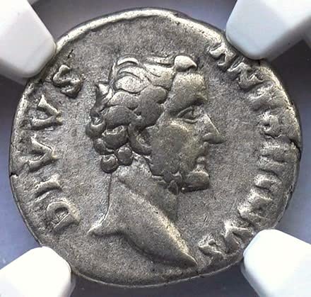 IT 138-161 AD Ancient Imperial Rome, Emperor Antoninus Pius Antique Roman Silver Coin Denarius Choice Fine NGC