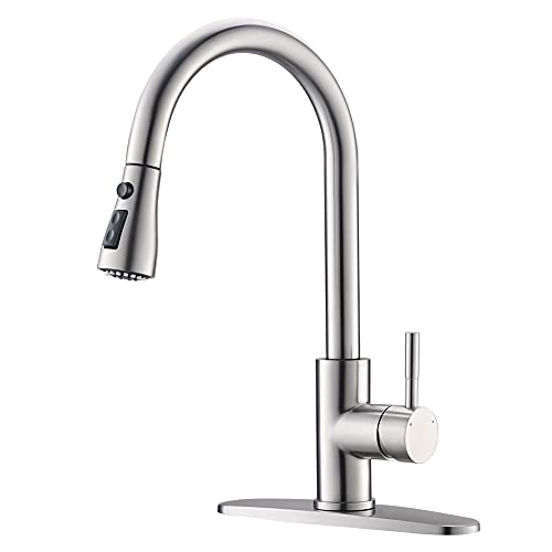 OWOFAN Kitchen Sink Faucet Brushed Nickel Bundles